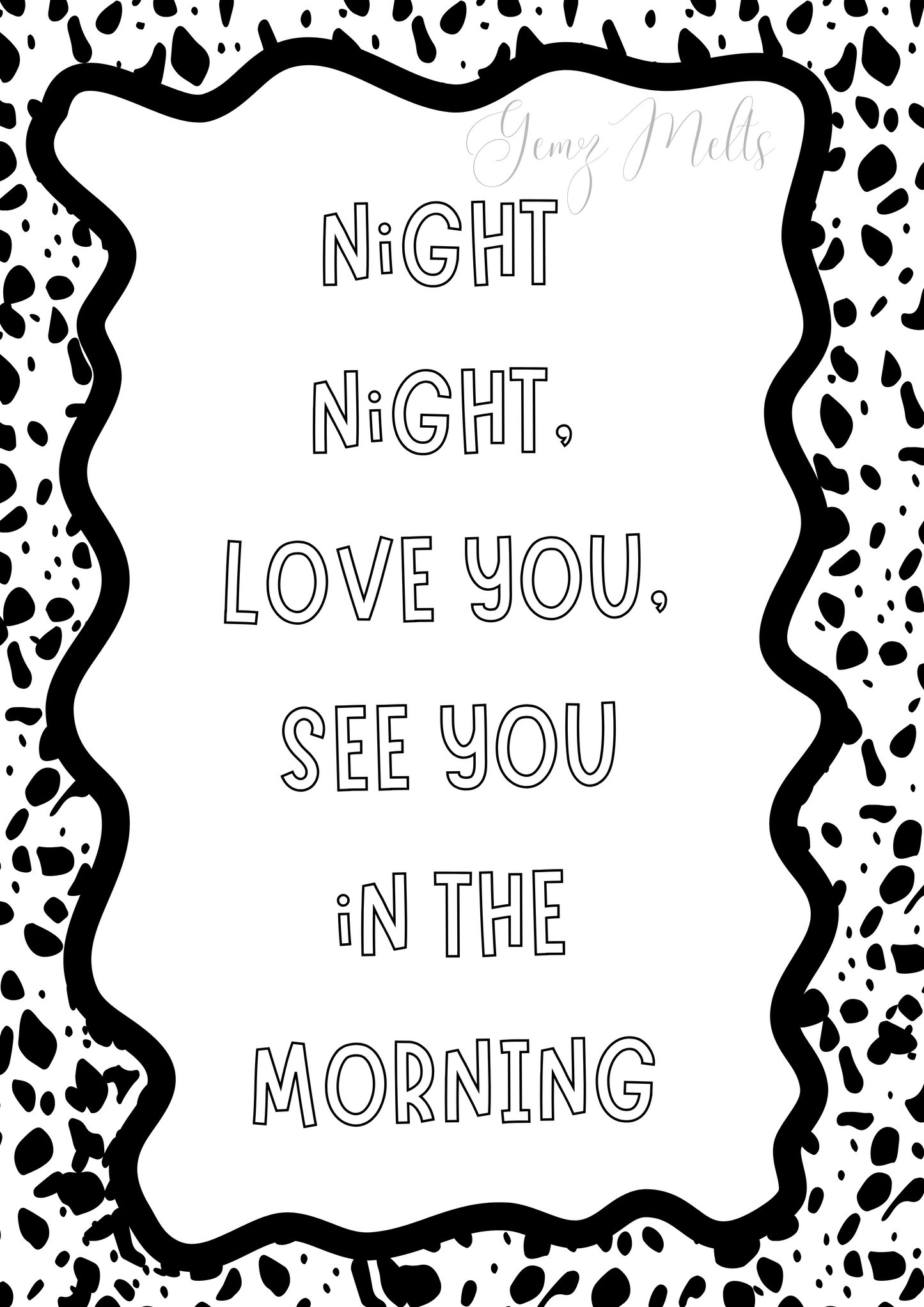 Night Night, Love You DIGITAL PRINT