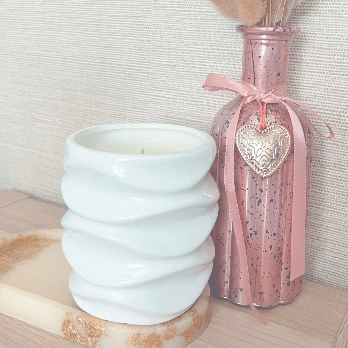 'Pink Jasmine & Orchid' White Stella Candle XL